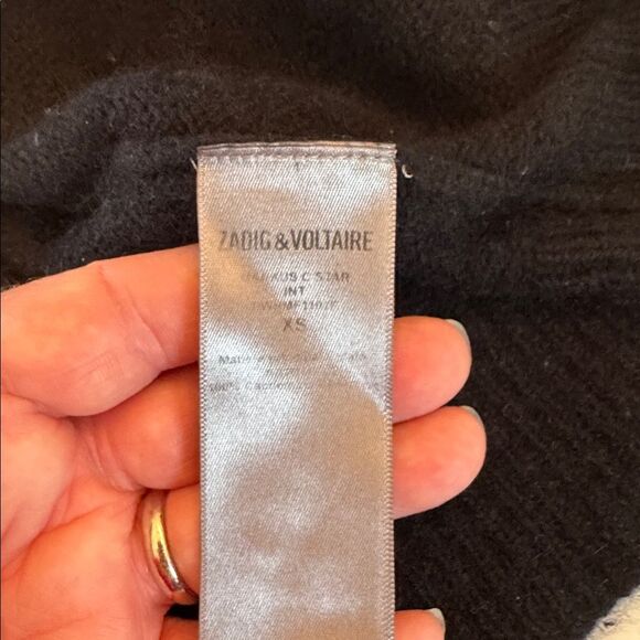 Womens Zadig & Voltaire Markus Crewneck 100% Cashmere Starry Sweater, size XS - Picture 6 of 8